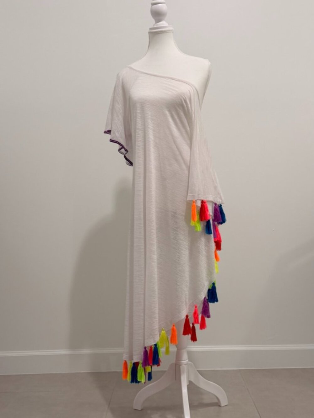 pitusa rainbow asymmetrical beach cover up
